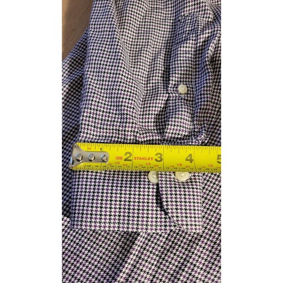 Peter Millar Casual Long Sleeve Size Large Men's Pattern Houndstooth - Picture 9 of 13